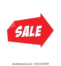Pointing Folded Paper Sale Label