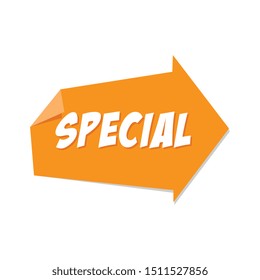 Pointing Folded Paper Special Label