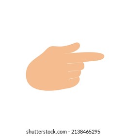 Pointing gesture. Hand with forefinger extended. Vector flat illustration