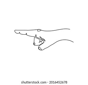 Pointing gesture one line art. Continuous line drawing of gesture, hand, gesture indicating, forefinger.