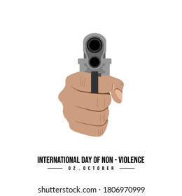Pointing a gun with hand vector illustration. Good template for International Day of Non-Violence design.