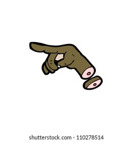 caricatura de mano señaladora