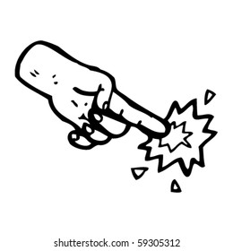 caricatura de mano señaladora