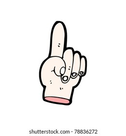 caricatura de mano señaladora
