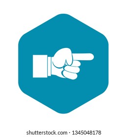 Pointing hand gesture icon in simple style isolated vector illustration