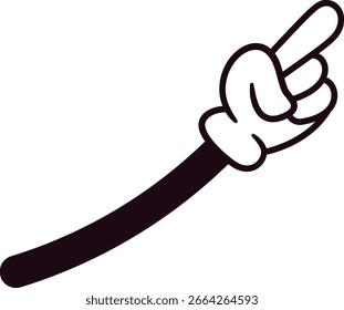 Señalando la mano en la Ilustración vectorial del guante