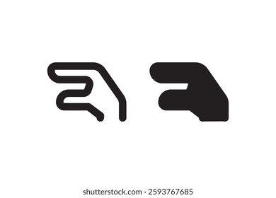 Pointing hand icon facing right Vector