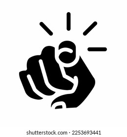 Plantilla de ilustración de icono de la mano apuntando. Vector de material.