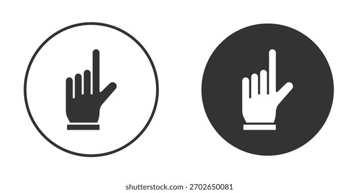 Ícone de mão apontando modelo de ilustração de design de logotipo. Estilo sólido