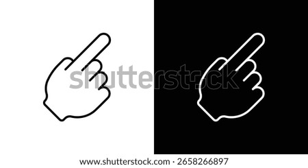 Pointing hand icon outline. EPS 10 editable vector