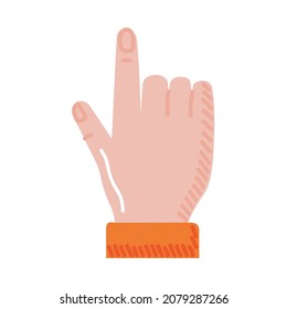 pointing hand icon over white