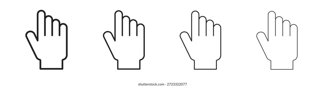 Conjunto de iconos de la mano, Ilustración, Negro