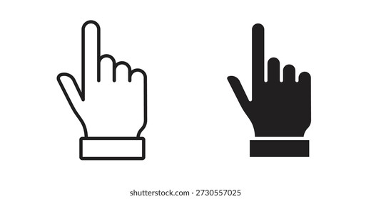 Pointing hand icon set. minimal logotype web element pack.