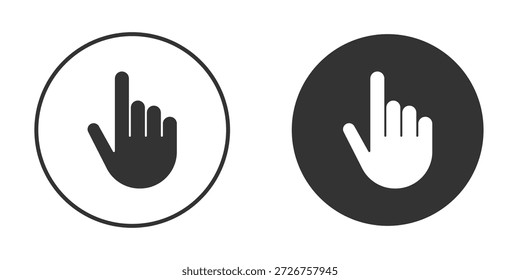 Símbolos simples del Clipart de la silueta del icono de la mano que señalan