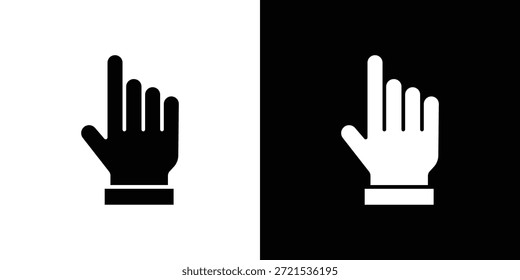 ícone de mão apontando silhueta vetor ilustração plana pacote de design.