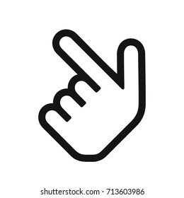 Pointing hand icon, simple vector illustration isolated on white background
