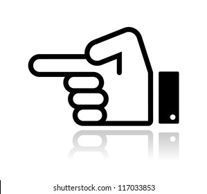 Pointing hand icon vector