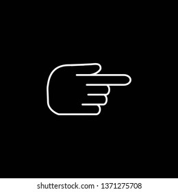 Pointing hand icon vector. Black background