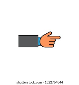 Pointing hand icon vector color