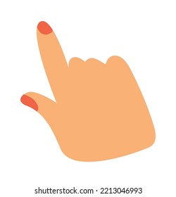 Zeige das Symbol der Hand. Vektorgrafik