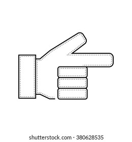 Pointing hand icon. Vector illustration.