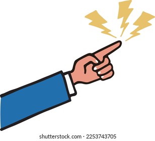 Pointing hand image illustration material