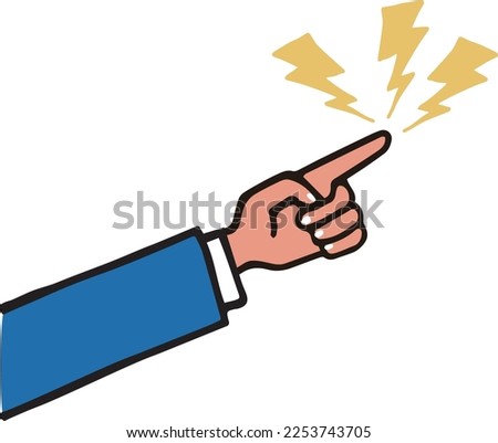 Pointing hand image illustration material