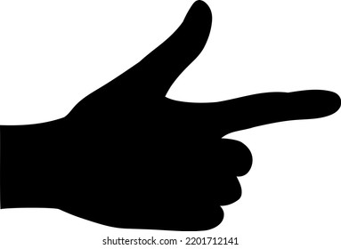 Silueta vectorial aislada a mano apuntando.