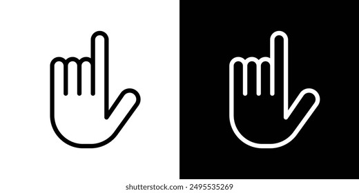 Pointing hand line icon vector illustration set.
