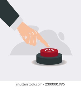 Apuntar mano con la ilustración vectorial de diseño de botón de encendido apagado