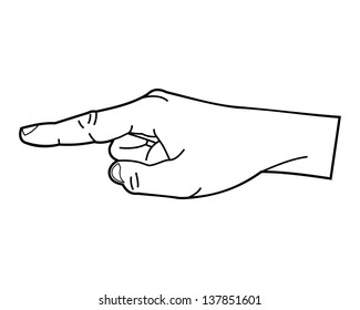 pointing hand (point finger) linear style