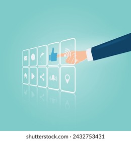 Pointing hand select like icon design vector illustration