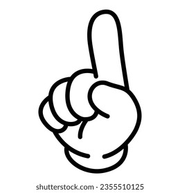 pointing hand sign, vector illustration