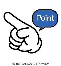 pointing hand sign, vector illustration