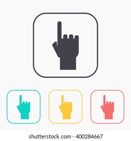 pointing hand vector color icon set 