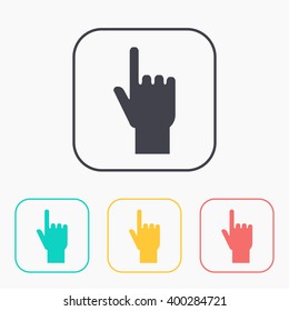 pointing hand vector color icon set 