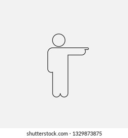 pointing hand vector line icon