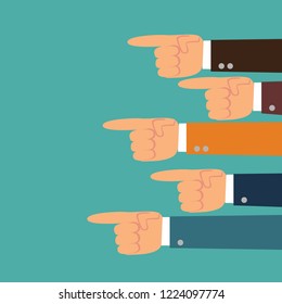 pointing hands. Hand with pointing finger. Stock flat vector illustration.