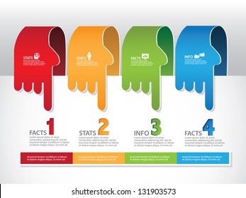 Pointing Hands Infographic Element. EPS 8 Vector, Grouped For Easy Editing. No Open Shapes Or Paths.