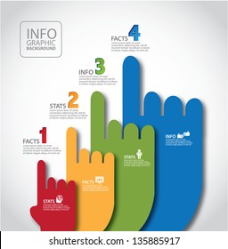 Pointing Hands Infographic Template. EPS 10 Vector, Grouped For Easy Editing. No Open Shapes Or Paths.