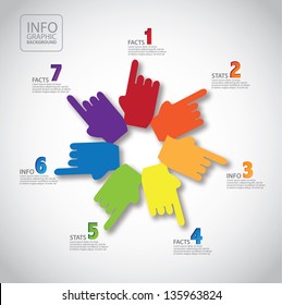 Pointing Hands Infographic Template. EPS 10 Vector, Grouped For Easy Editing. No Open Shapes Or Paths.