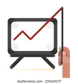Pointing the high graph by business hand concept