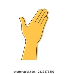Zeige auf das Symbol der menschlichen Handlinie.  Vektorgrafik