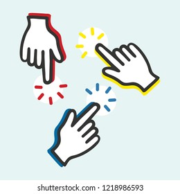 Pointing icon hands symbol