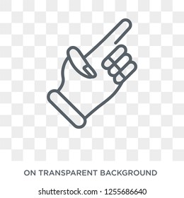 Pointing up icon. Trendy flat vector Pointing up icon on transparent background from Hands and guestures collection. High quality filled Pointing up symbol use for web and mobile