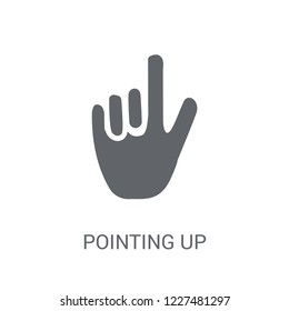 Pointing up icon. Trendy Pointing up logo concept on white background from Hands collection. Suitable for use on web apps, mobile apps and print media.