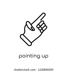 Pointing up icon. Trendy modern flat linear vector Pointing up icon on white background from thin line Hands and guestures collection, editable outline stroke vector illustration