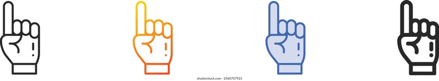 pointing icon.Thin Linear, Gradient, Blue Stroke and bold Style Design Isolated On White Background