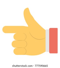 
Pointing index finger to the right
