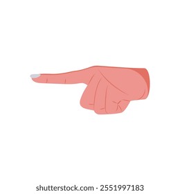 Ícone de gesto da mão esquerda apontando, ilustração de vetor